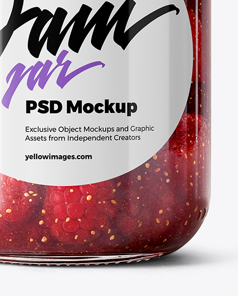Glass Jar with Mixed Fruits Preserves Mockup