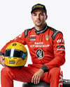 Man Wearing Racing Kit Mockup