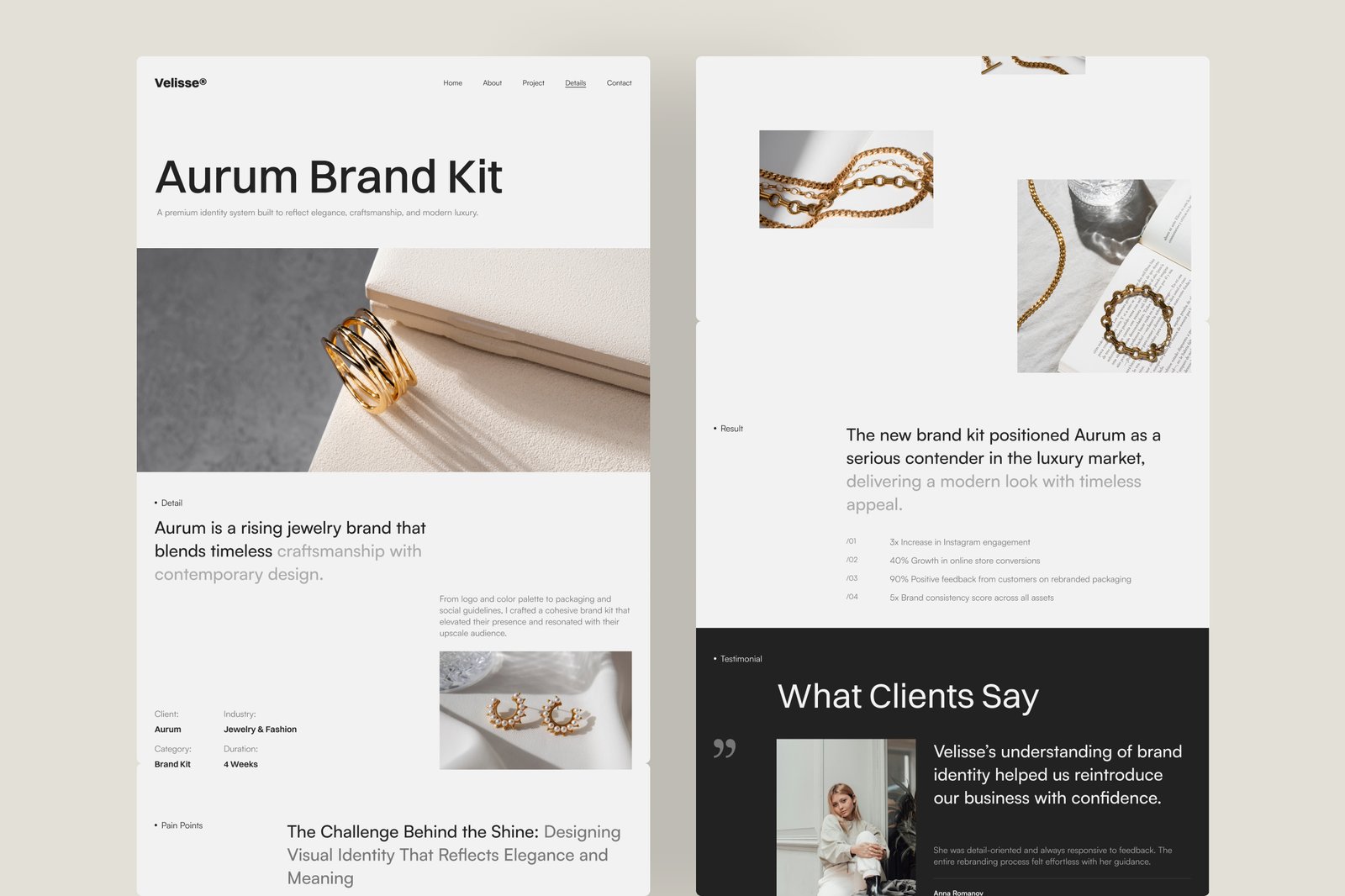 Velisse – Portfolio Website UI Figma Template