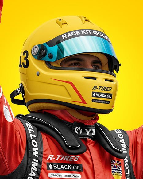 Man Wearing Racing Kit Mockup