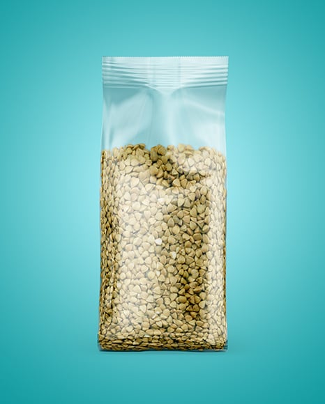 Package with Green Buckwheat Mockup