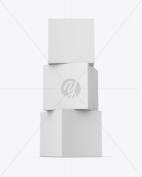 Three Paper Boxes Mockup