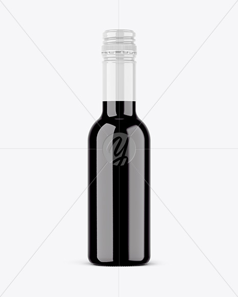 250ml Amber Bottle with Red Wine Mockup