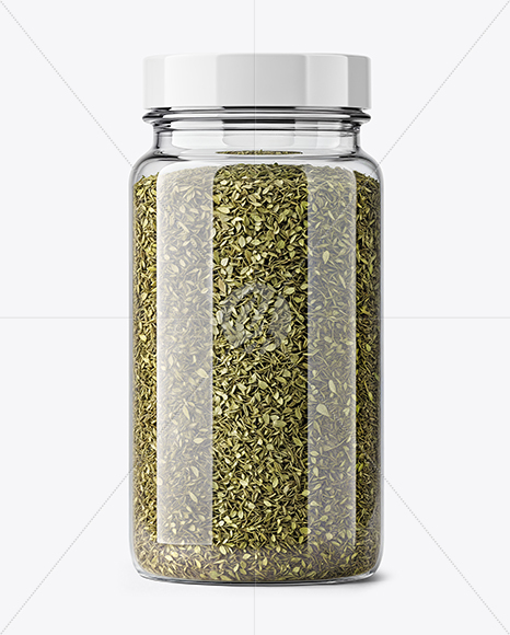 Plastic Spice Jar with Dried Basil Mockup