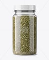 Plastic Spice Jar with Dried Basil Mockup
