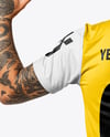 Soccer Player Wearing Jersey and Shorts Mockup