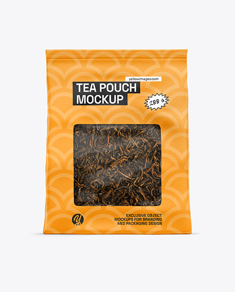 Paper Pouch w Dry Black Tea Mockup - Black sweater mockup
