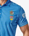 Man Wearing Golf Shirt and Chinos Mockup