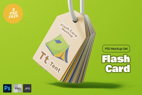 Educational Flash Card PSD Mockup Set - Creative Store