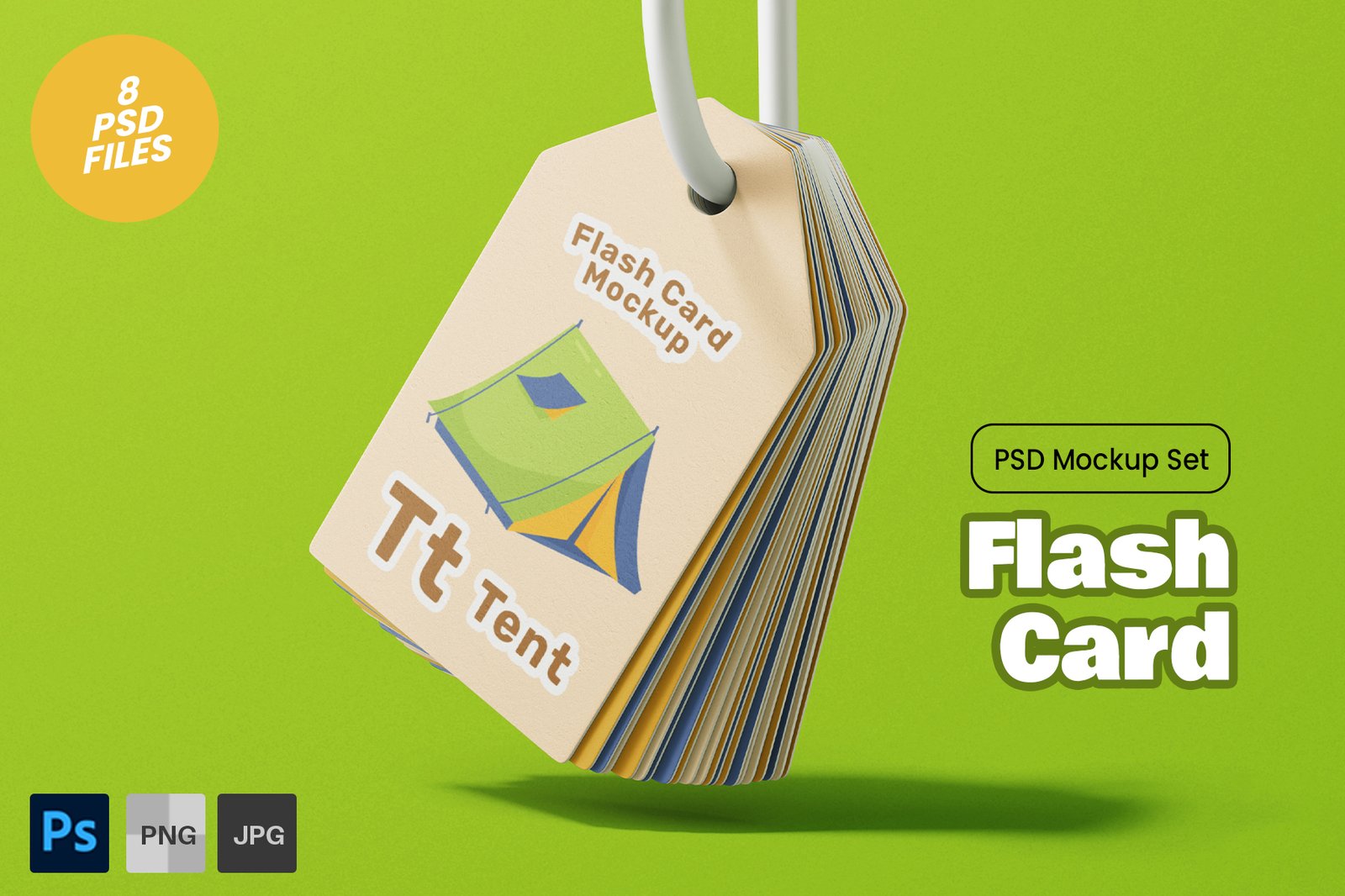 Educational Flash Card PSD Mockup Set