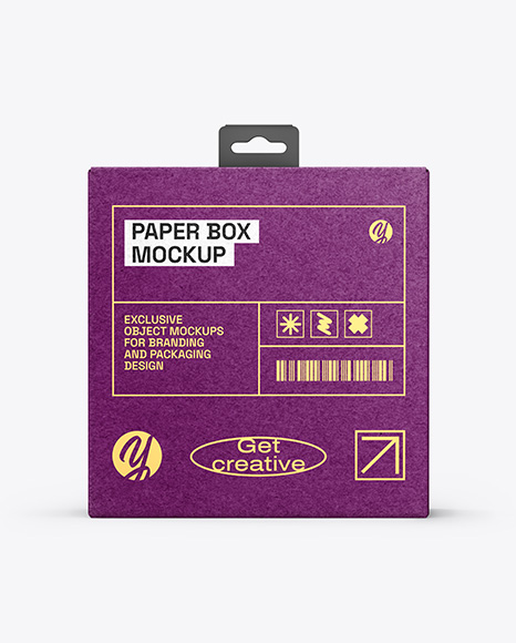 Kraft Paper Box w/ Hang Tab Mockup