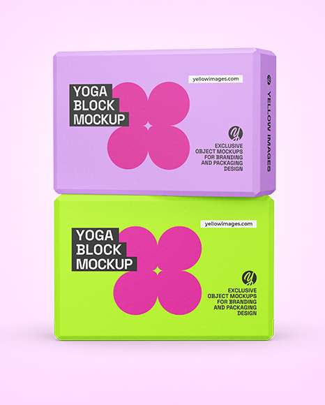 Two Yoga Blocks Mockup