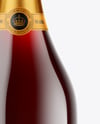 Clear Glass Red Champagne Bottle Mockup