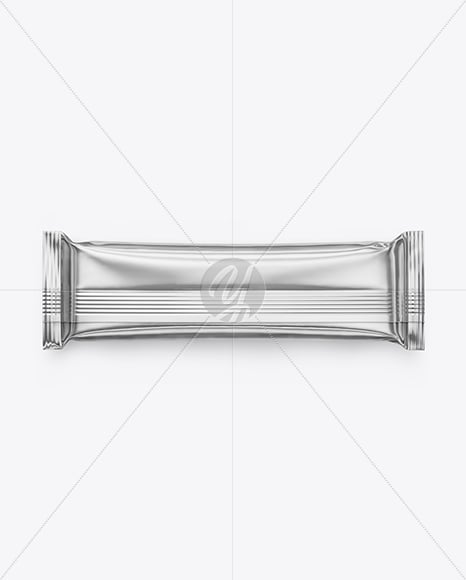 Glossy Metallic Snack Package Mockup