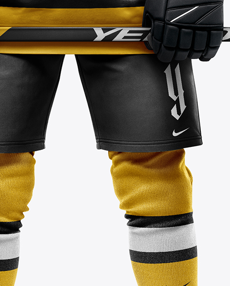 Man Wearing Full Hockey Kit Mockup