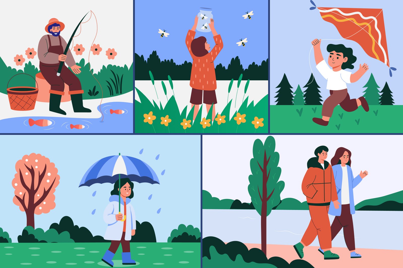 Spring Illustration Set