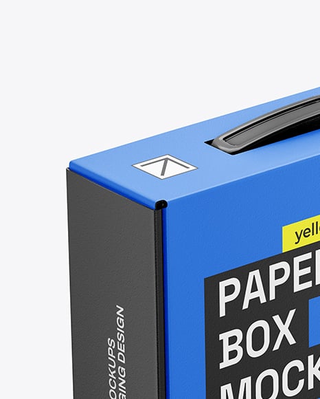 Paper Box with Plastic Handle Mockup