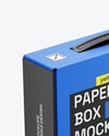 Paper Box with Plastic Handle Mockup