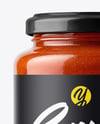 Clear Glass Jar with Pizza Sauce Mockup