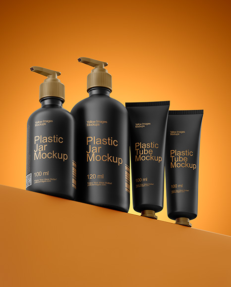 Pump Bottles with Tubes Mockup