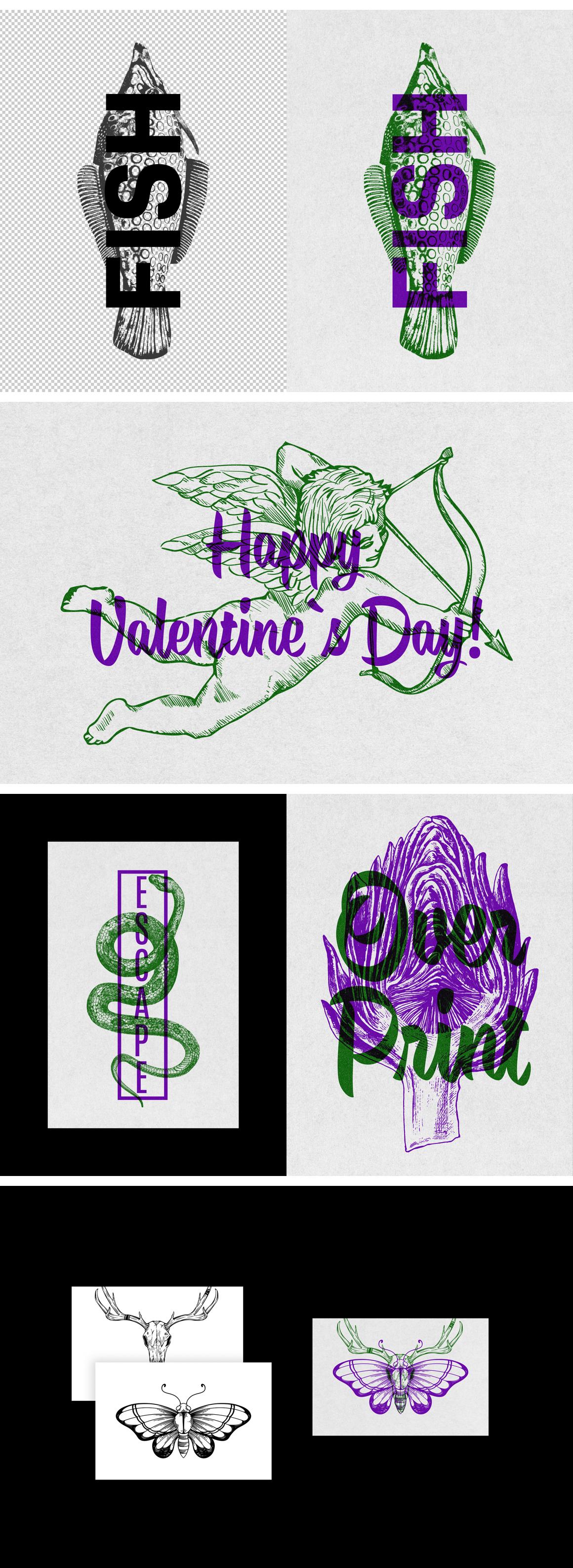Overprint Text &amp; Logo Effect