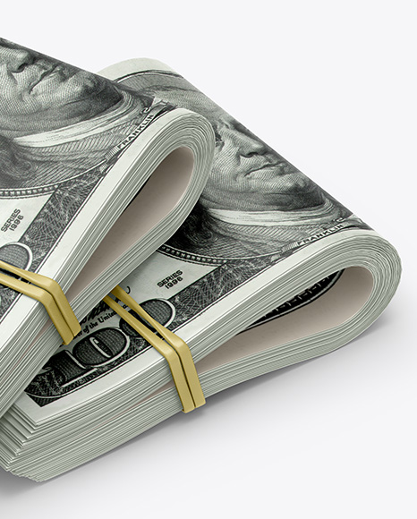 Two Money Bended Stacks Mockup