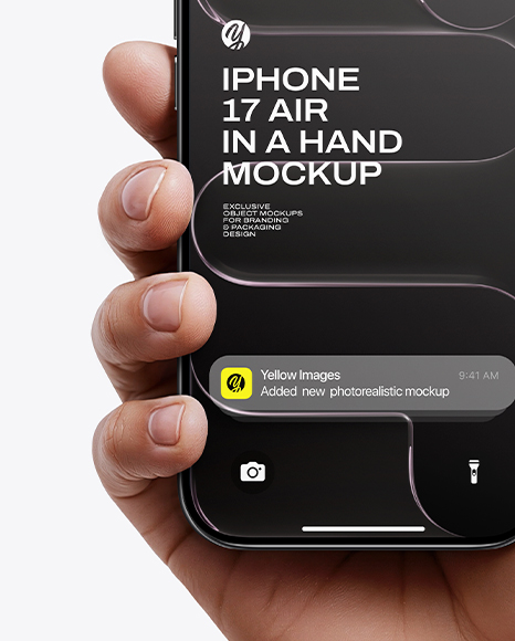 iPhone 17 Air Space Black in a Hand Mockup