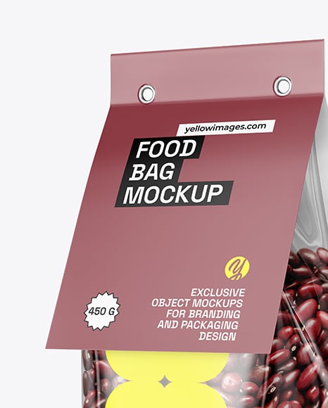 Transparent Package with Beans Mockup