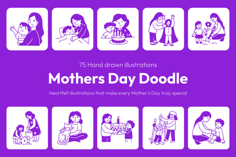 Mothers Day Drawing Illustrations