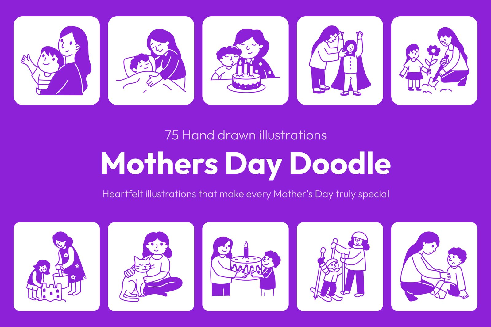 Mothers Day Drawing Illustrations