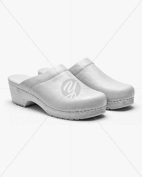 Pair of Leather Clogs Mockup