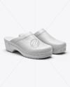 Pair of Leather Clogs Mockup