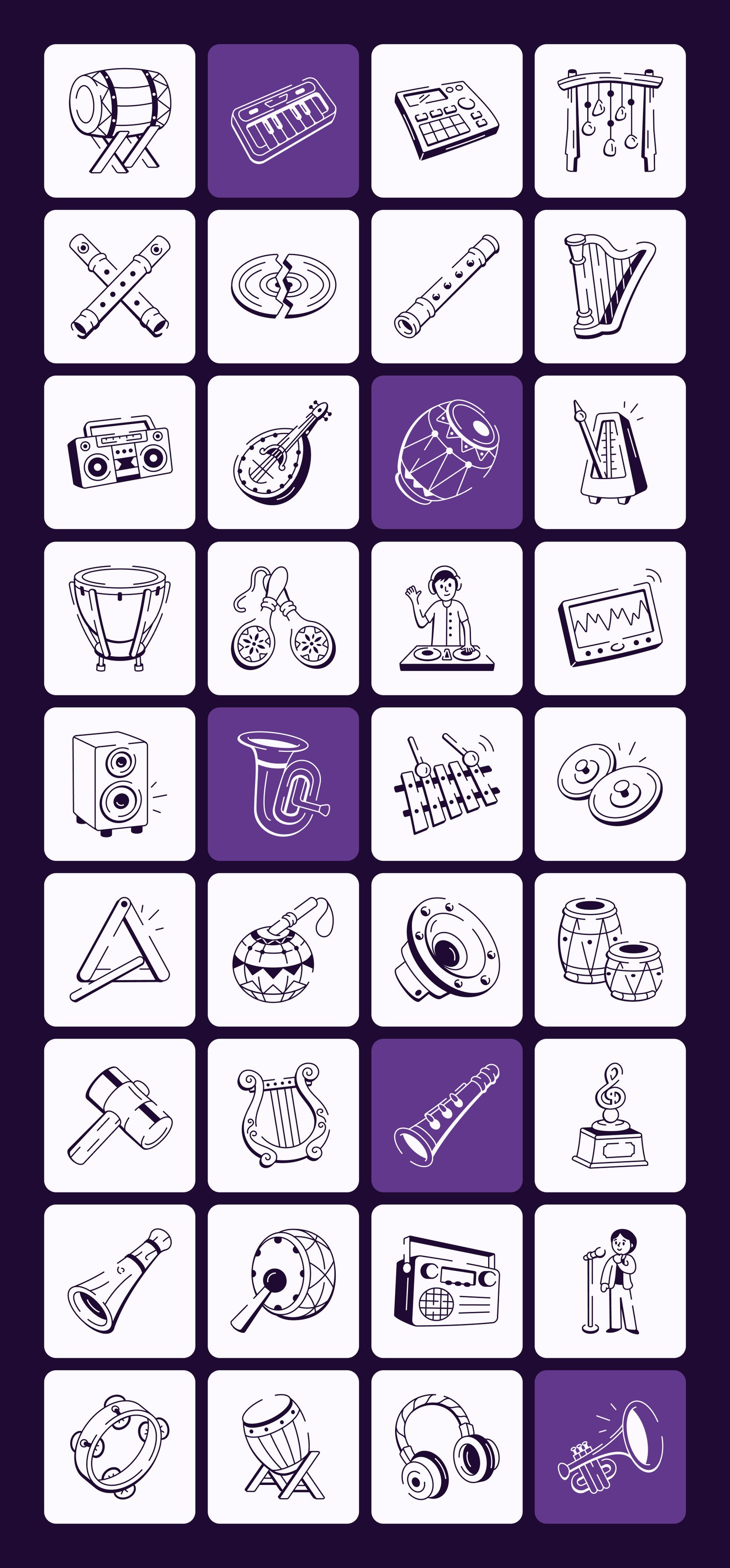 Music Doodle Icon Set