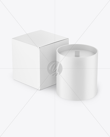 Candle with Box Mockup