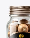 Glass Jar with Whole Nutmeg Mockup