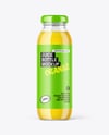 Clear Glass Bottle With Orange Juice Mockup