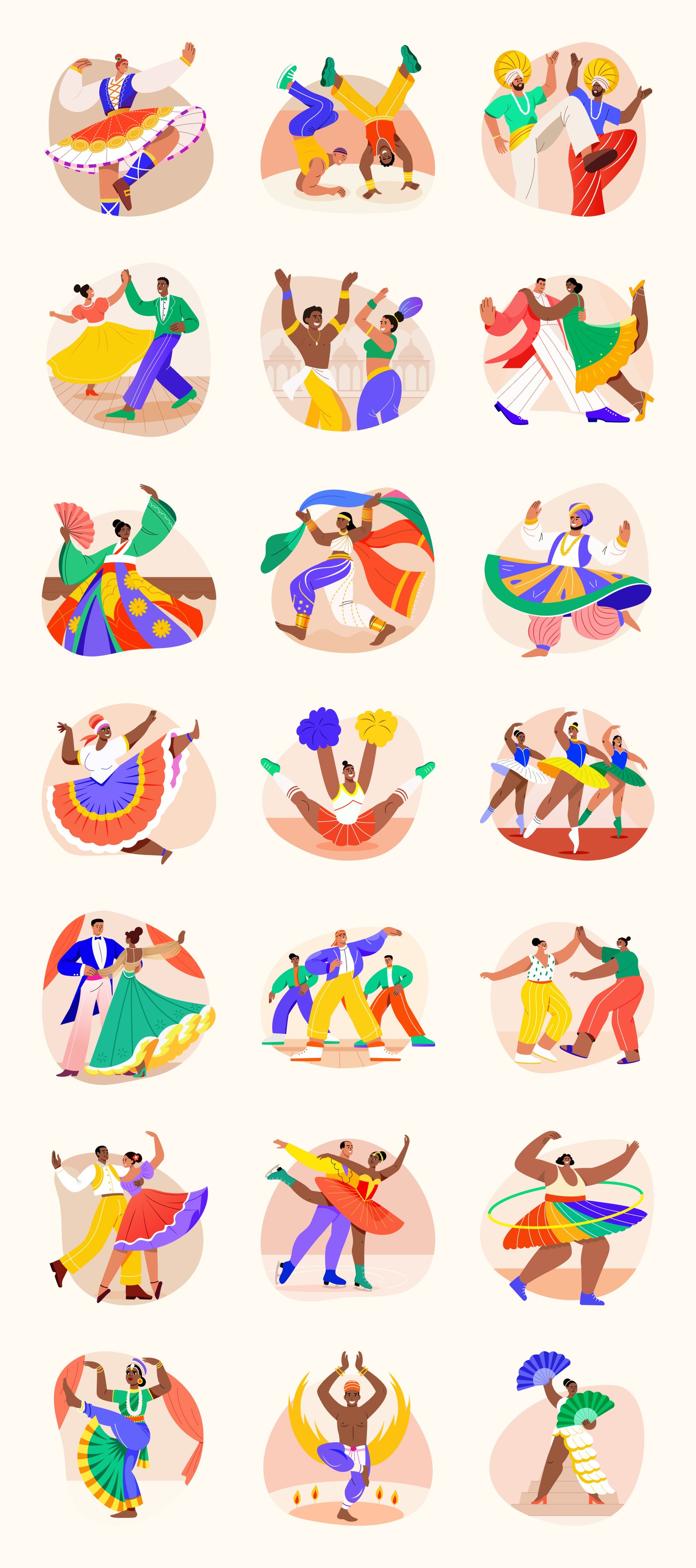 Dance Vector Illustration Set