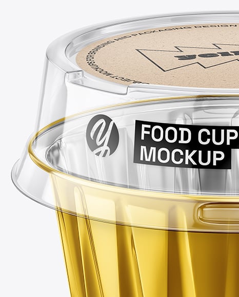 Aluminium Foil Cup with Clear Plastic Cup Mockup
