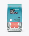 Glossy Metallic Package with Paper Label Mockup