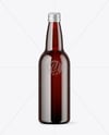 Dark Amber Glass Bottle Mockup