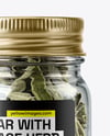 Glass Jar with Sage Herb Mockup