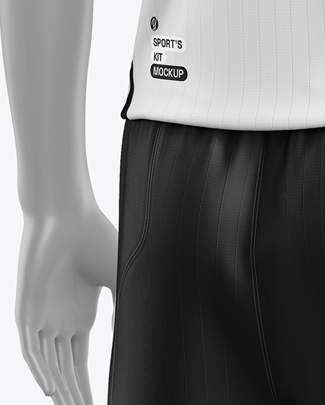 Full Soccer Kit w/ Mannequin Mockup - Back Half Side View