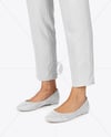 Pair of Suede Ballet Flats on Woman's Legs Mockup