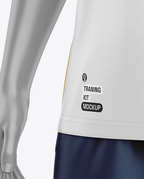 Training Short Sleeve Full Soccer Kit Mockup - Half Side View