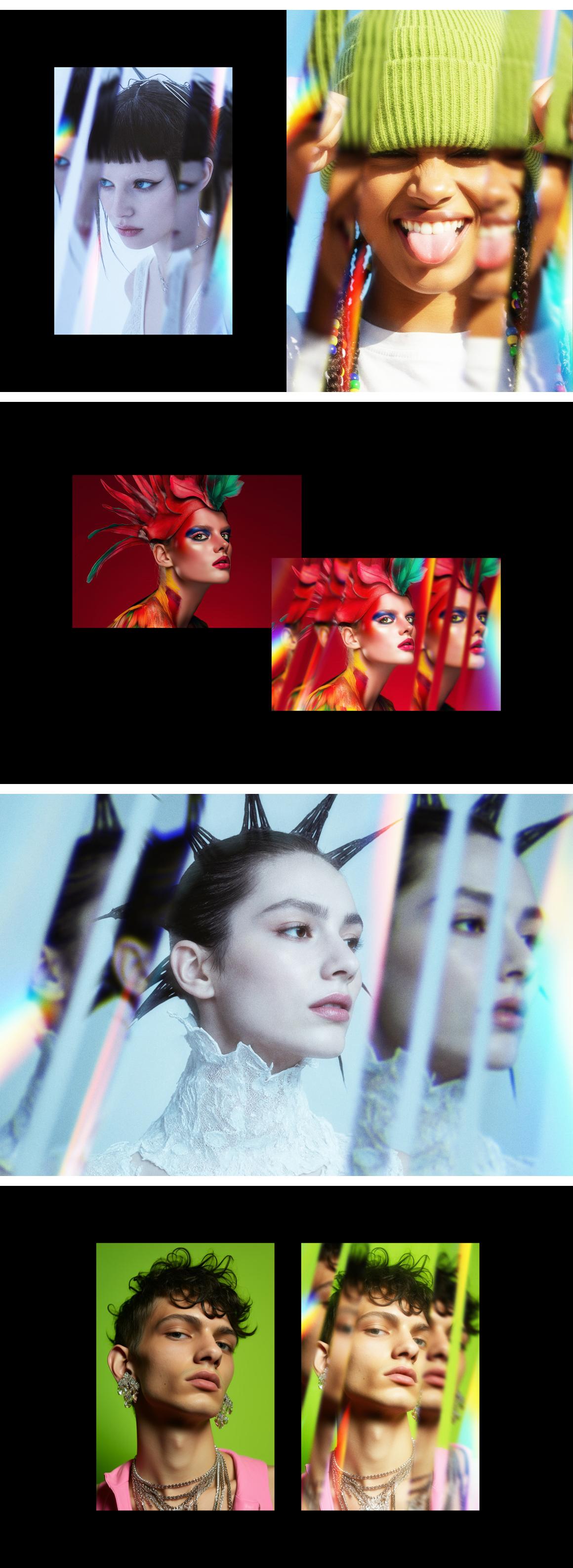 Prismatic Sliced Photo Effect