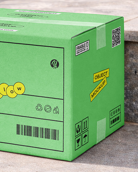 Paper Box on The Steps Mockup