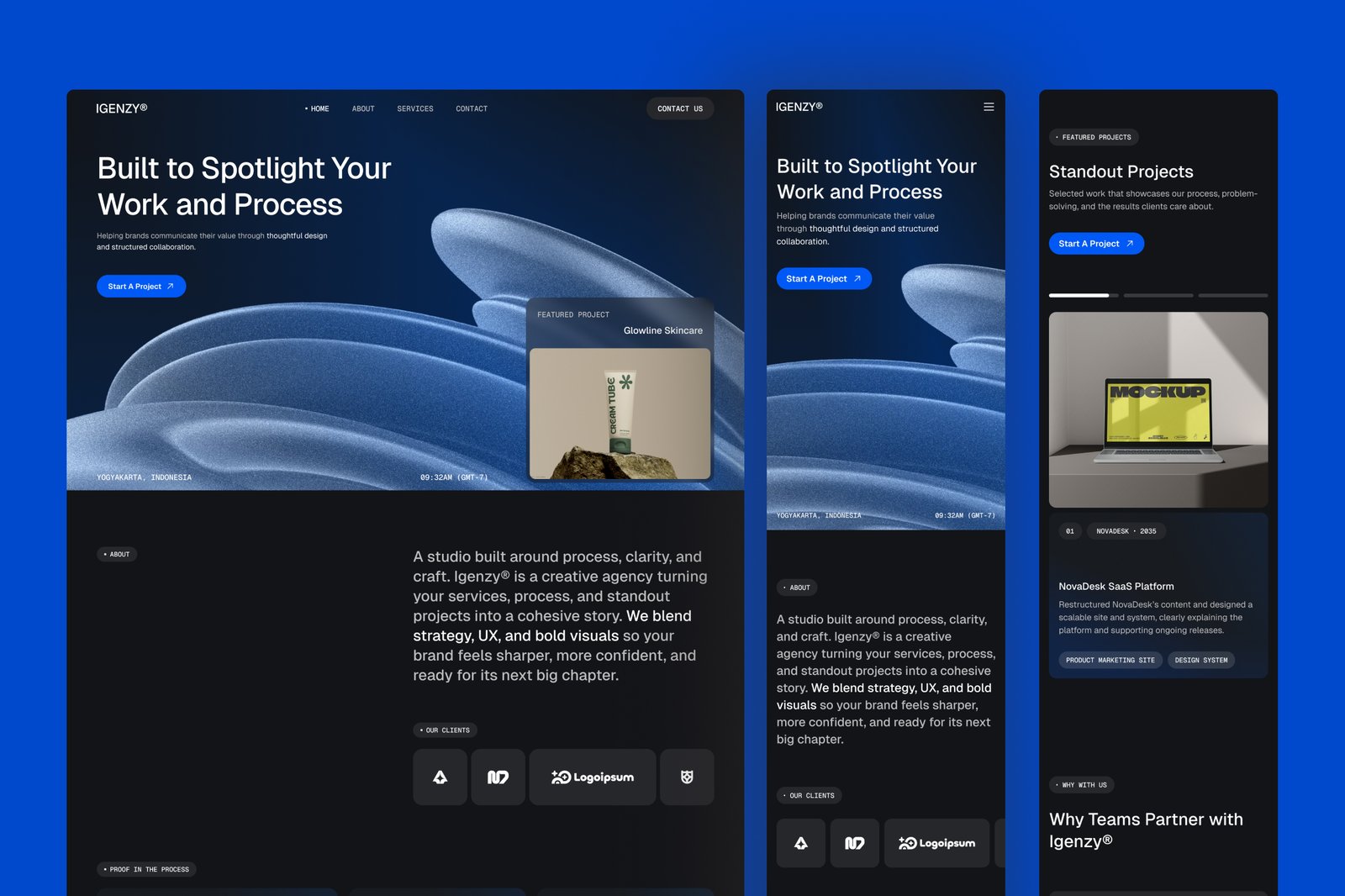 Igenzy – Creative Agency Website UI Figma Template