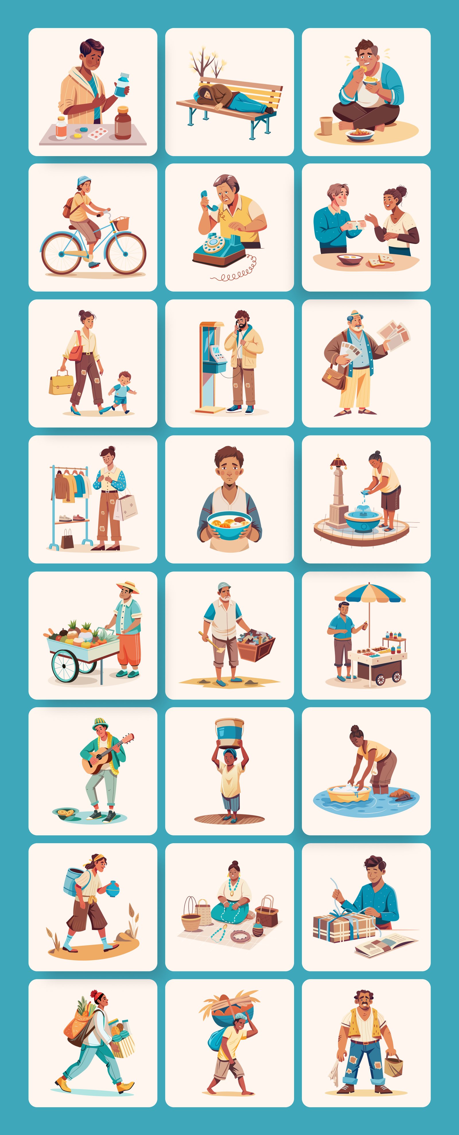 Illustration Poor People