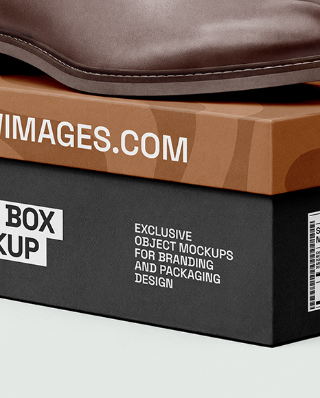 Pair of Chelsea Boots with Shoe Box Mockup