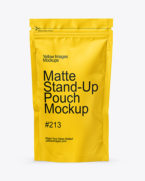 Matte Stand-Up Pouch Mockup